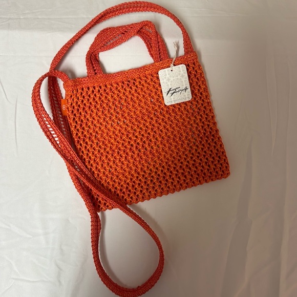 Free People Handbags - Free People crochet orange crossbody